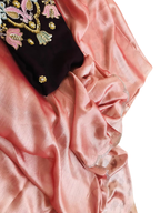 Designer Party Saree Organza Silk Peach