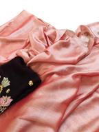 Designer Party Saree Organza Silk Peach