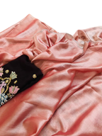 Designer Party Saree Organza Silk Peach