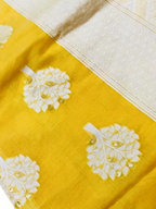 Cotton Saree Yellow Wide Border Work