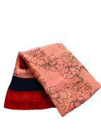 Georgette Peach Red Saree Floral