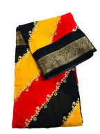 Cotton Saree Yellow Black Trend
