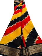 Cotton Saree Yellow Black Trend